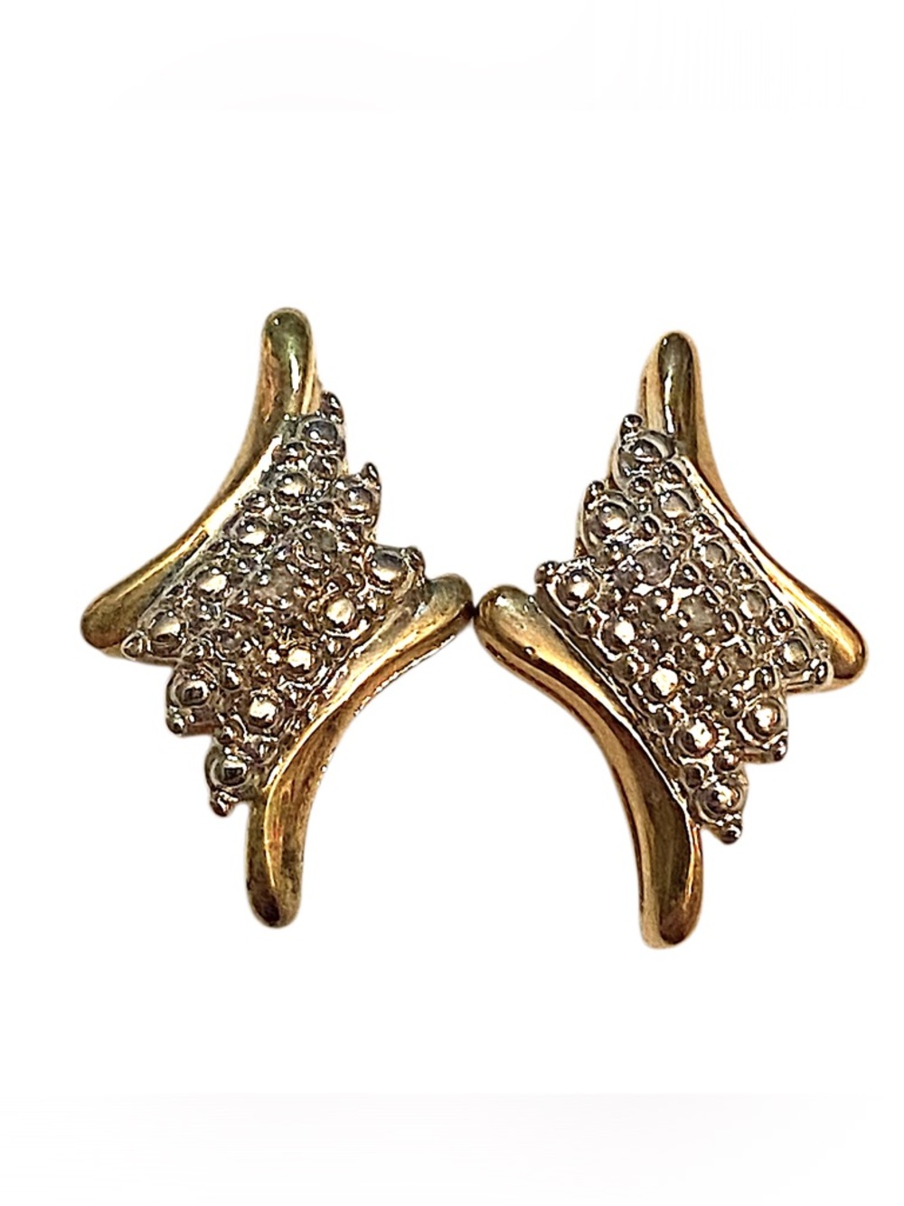 Vintage Elegant Gold Cz Stone earrings